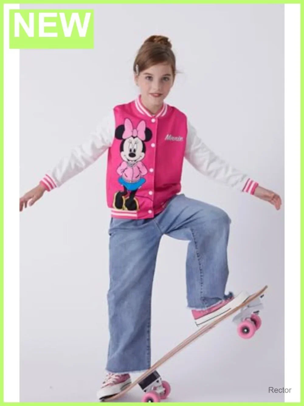 Disney Kids Varsity Bomber Jacket Zip Up Sweatshirt for Toddler to Big Kid
